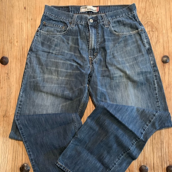 VINTAGE LEVIS Jeans 569 Loose Straight Fit Dark Wash Red Tab - Picture 5 of 6